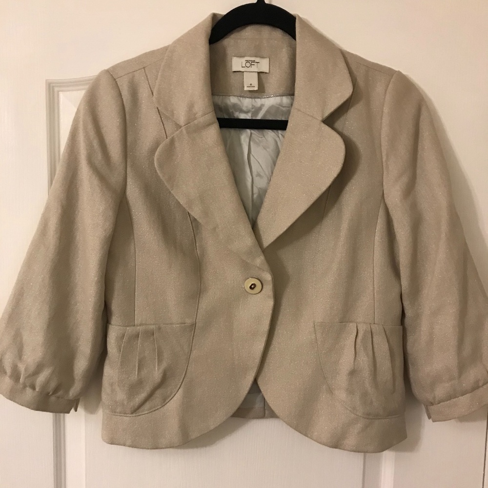 LOFT Silver Cream Jacket, size 6, EUC! - Picture 3 of 7